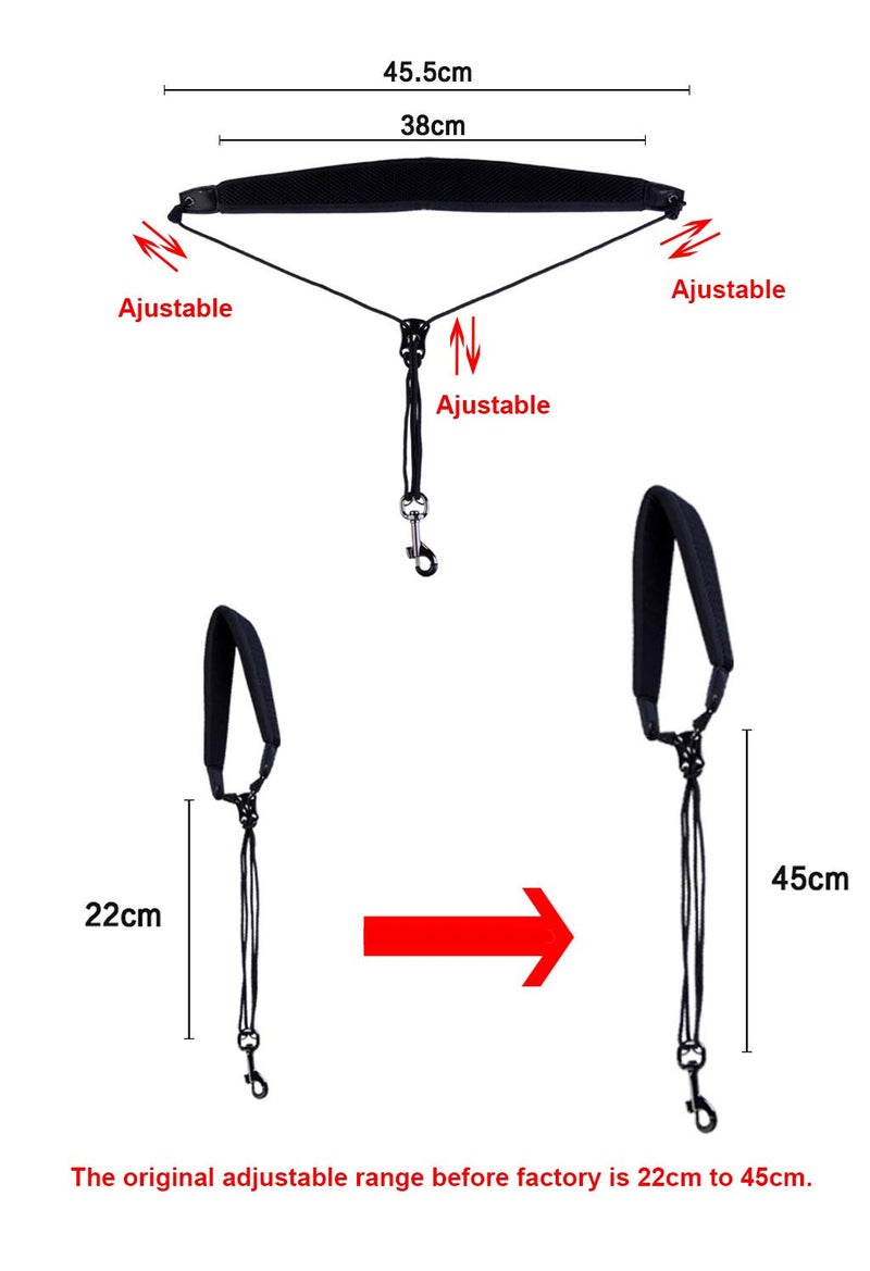 Rayzm Saxophone Strap with Metal Hook for Adults and Children, Soft Padded Adjustable Sax Neck Strap for Alto/Tenor/Soprano/Baritone Saxophones - Image 2